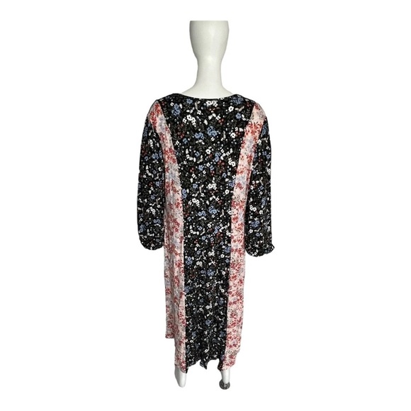 ASOS CURVE Color Block Floral Long Sleeve Midi Dress US 18 NEW - Picture 9 of 12